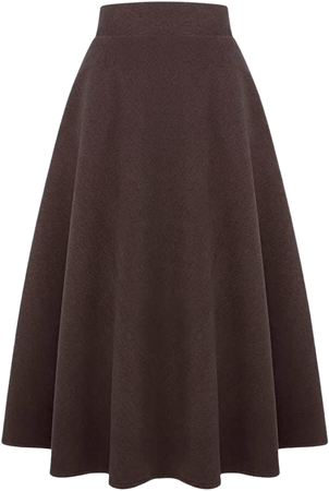 Amazon.com: IDEALSANXUN Womens High Elastic Waist Maxi Skirt A-line Plaid Winter Warm Flare Long Skirt (Medium, Mid-Calf Black&White) : Clothing, Shoes & Jewelry