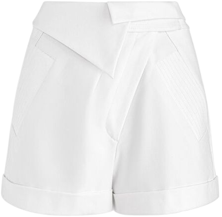 Chad Asymmetric Cuffed Cargo Short In White | Alice And Olivia