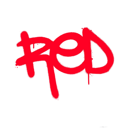 Graffiti red word sprayed in red over white Vector Image