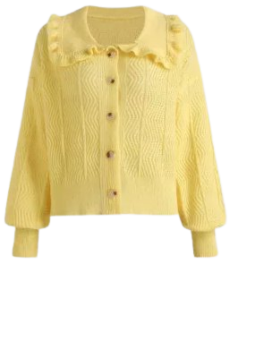 Yellow Button Up Sweater - Cider