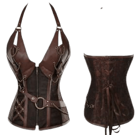 Ladies 14 Steel Bone Steampunk Gothic Medieval Faux leather corset basque S-XXXL | eBay