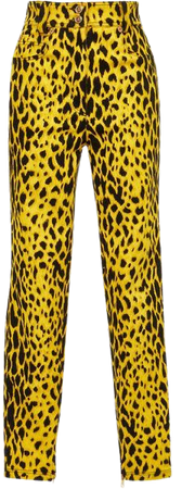 Yellow Leopard Print Pants