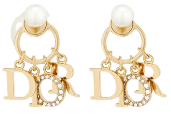 Dior Tribales Earrings Gold-Finish Metal, White Resin Pearls and White Crystals - Fashion Jewelry - Women's Fashion | DIOR