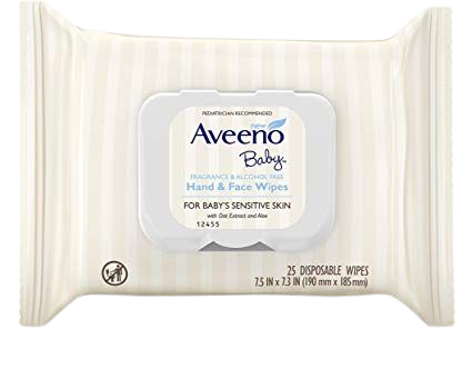 Amazon.com: Aveeno Baby Hand & Face Baby Wipes with Oat Extract 25 Count (Pack of 4): Health & Personal Care