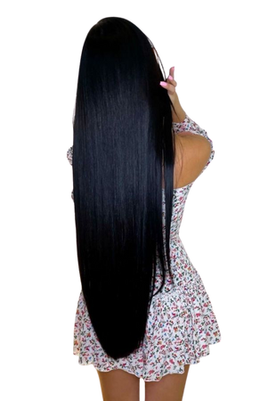 Long straight black hair