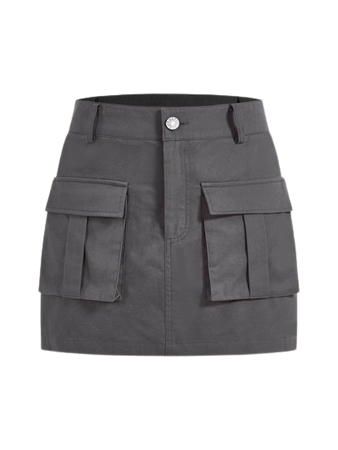 SHEIN EZwear Gorpcore Flap Pocket Cargo Skirt