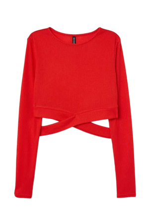 Short Sweater - Bright red | H&M US