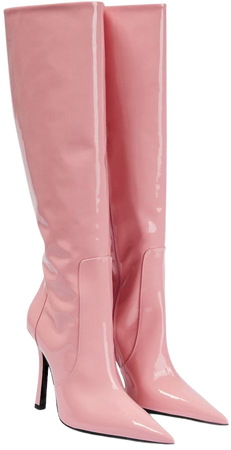 Blumarine - Patent leather knee-high boots | Mytheresa