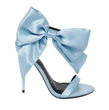 blue bow heel