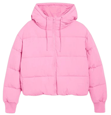 Cropped puffer jacket - Pink - Jackets - Monki DK
