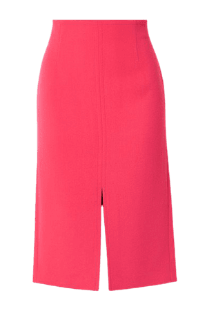 Moka Wool-crepe Pencil Skirt - Fuchsia