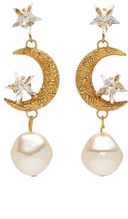 Elpis Crystal, Pearl Gold-Plated Earrings By Jennifer Behr | Moda Operandi