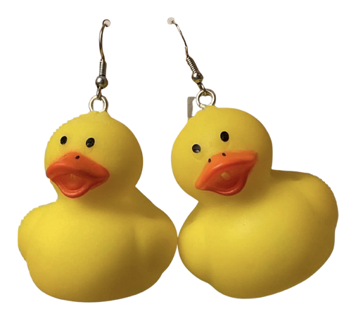 rubber duck earrings yellow