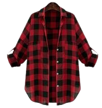 Pinterest - Lapel Checks Plaid Buttons Blouse ($25) ❤ liked on Polyvore featuring tops, blouses, shirts, flannel, coats, red flannel shirt, | My polyvore