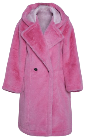 Hooded Longline Fur Coat - Creative Essentials