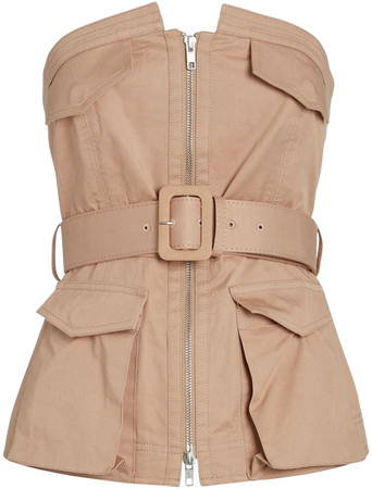 Self-Portrait Belted Strapless Trench Top | INTERMIX®