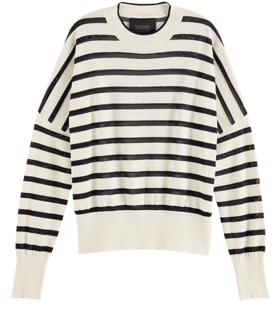 Knitted cotton-blend sweater | Pullovers | Ladies Clothing at Scotch & Soda