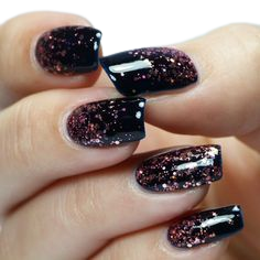 dark glitter nails - Google Search