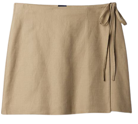 Linen-Cotton Wrap Mini Skirt | Gap
