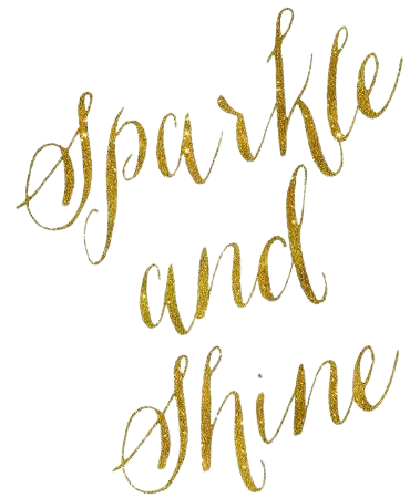 Sparkle and Shine Gold Faux Foil Metallic Glitter Quote on White Art Print by silverspiralarts | Art.com