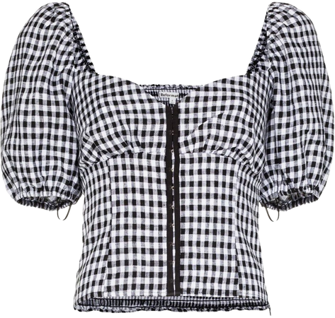 Reformation Rome gingham-print puff-sleeve Blouse - Farfetch