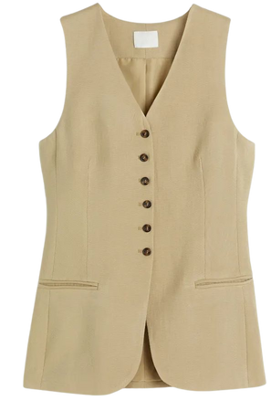 Linen-blend Suit Vest - Beige - Ladies | H&M US