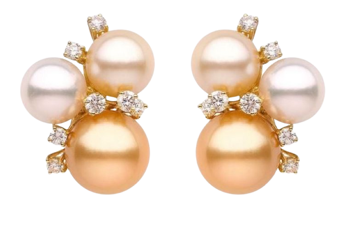 orange pearl earrings