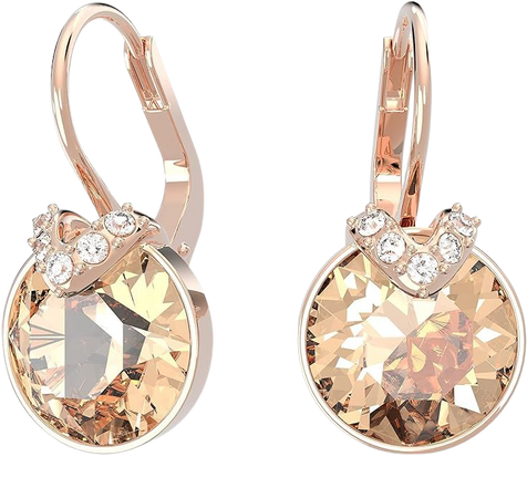 Amazon.com: SWAROVSKI Women's Bella V Pierced Earrings, Pink, Rose-Gold Tone Plated: Clothing, Shoes & Jewelry