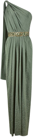 Royal Garden Draped Jacquard One-Shoulder Maxi Dress By Johanna Ortiz | Moda Operandi