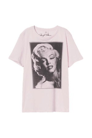 T-shirt with Motif - Light pink/Marilyn Monroe - Ladies | H&M US
