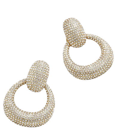 Jordan Earrings - Clear/Gold – Crystal hoop earrings – BaubleBar