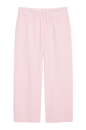 Wide leg trousers - Pink gingham - Trousers - Monki WW