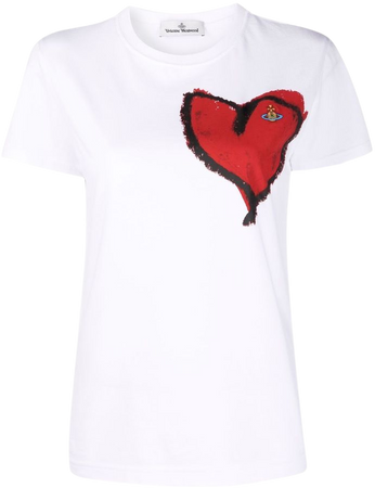 Shop Vivienne Westwood heart-print organic cotton T-shirt with Express Delivery - FARFETCH