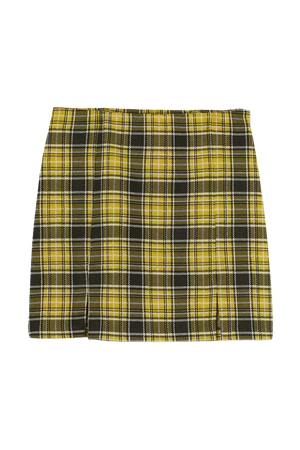 Short Skirt - Yellow/plaid - Ladies | H&M US