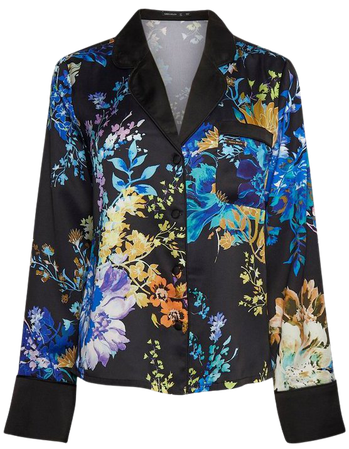Floral Garden Nightwear Revere Top | Karen Millen
