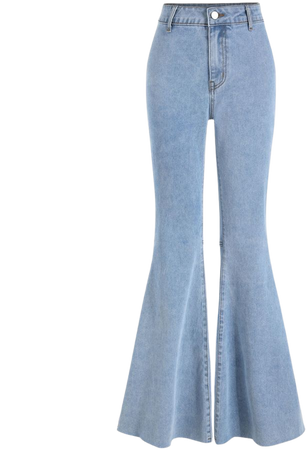 Denim Solid Flared Trousers - Cider