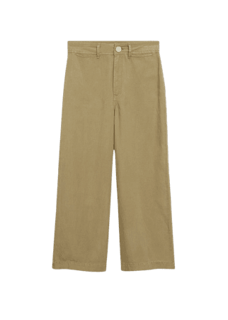Cotton linen culotte pants - Women | Mango USA