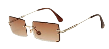 Rectangle Cut Rimless Sunglasses Retro Classic Tinted Lens Eyewear Anti UV | eBay