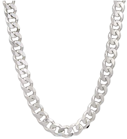 silver cuban link chain necklace