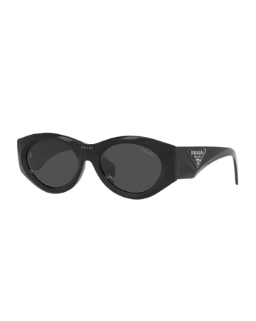 Prada Beveled Logo Acetate Oval Sunglasses | Neiman Marcus