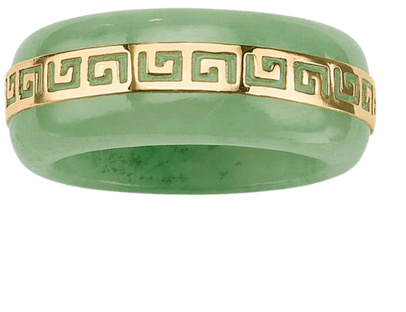 Jade Green & Gold Ring