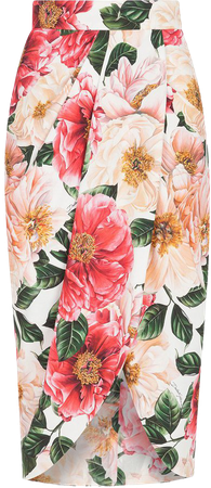 Shop pink & green Dolce & Gabbana floral print pencil skirt with Afterpay - Farfetch Australia