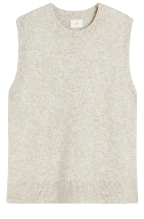 Sweater vest - Light beige melange - Ladies | H&M US