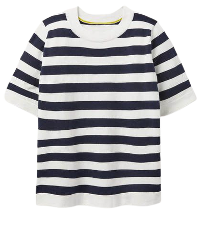 Abingdon Knitted Tee - Navy/Ivory Stripe | Boden US