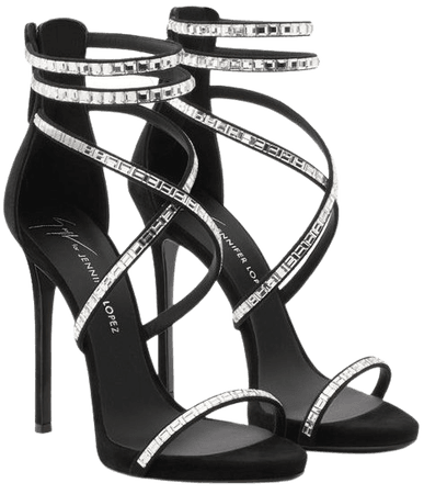 giuseppe zanotti black silver heels pumps