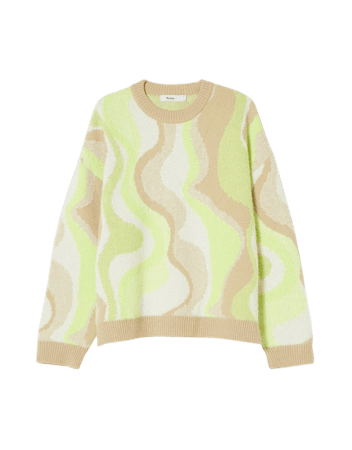 Multicolored wavy jacquard sweater - Sweaters and cardigans - Woman | Bershka