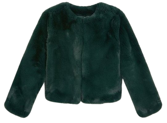 Faux Fur Collarless Jacket | Karen Millen