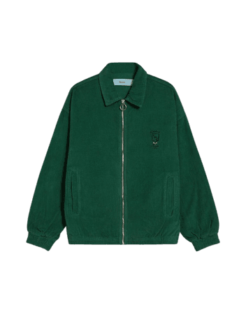 Corduroy jacket with zipper - Outerwear - Woman | Bershka