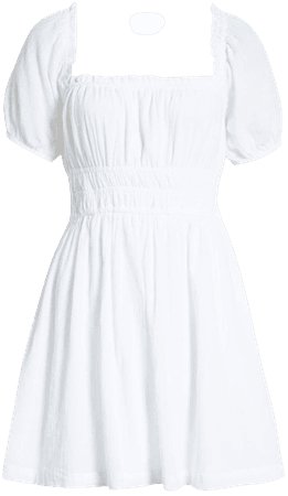 BP. Shirred Puff Sleeve Cotton Prairie Dress | Nordstrom