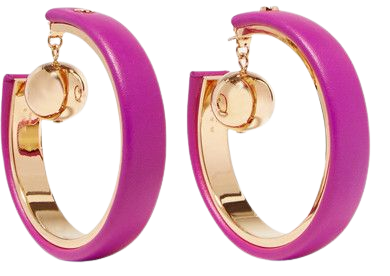 Marni | Gold-tone leather hoop earrings | NET-A-PORTER.COM